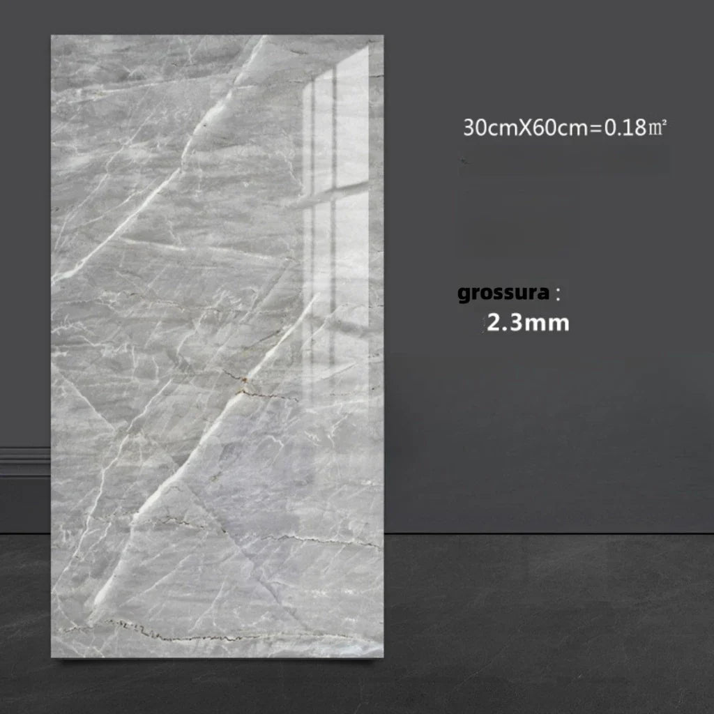 KIT40 Placa Adesiva 3d Mármore De Parede Relevo Lavável 30cm X 60cm