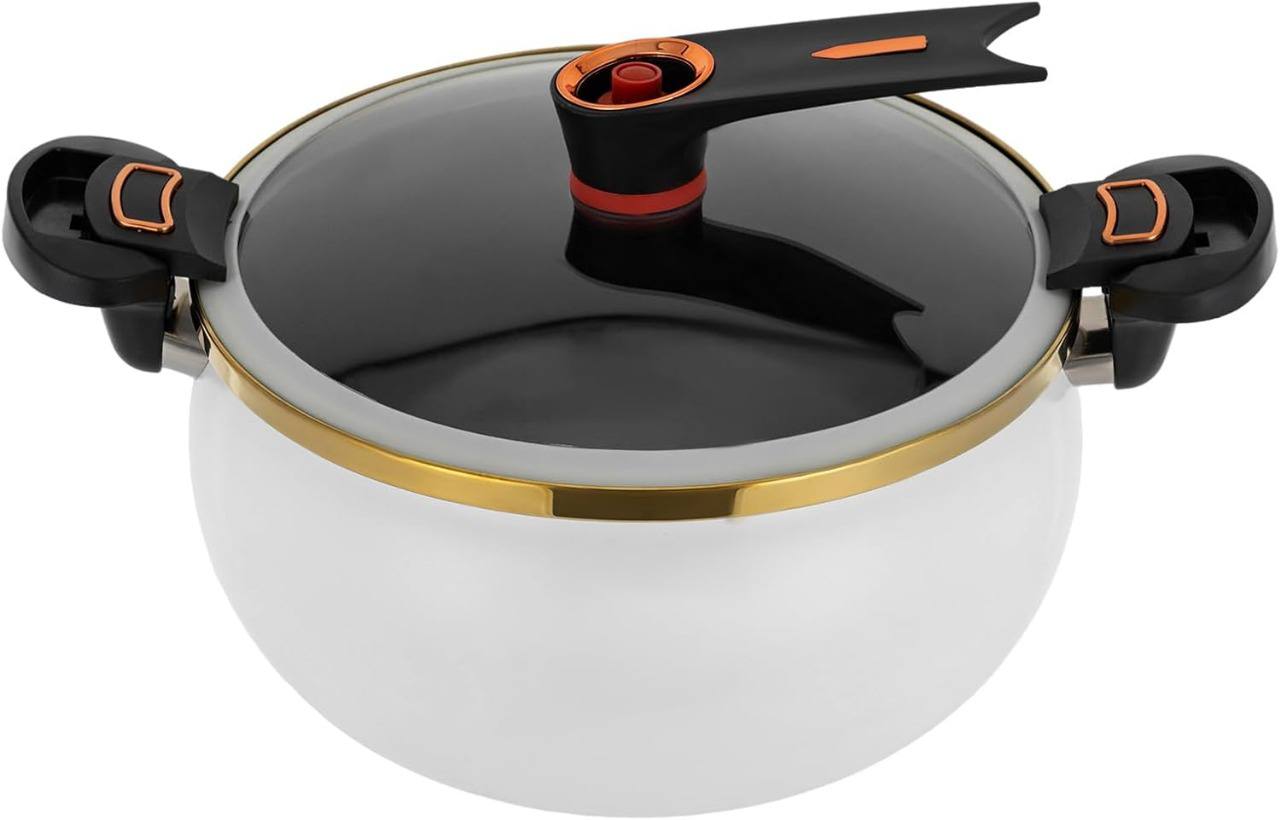 Panela de Micropressão Premium Zarela® – Prática, Antiaderente e Antiexplosiva
