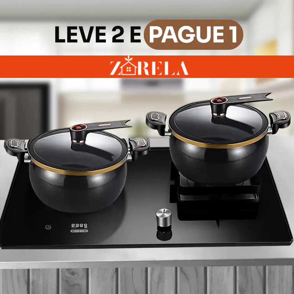 Panela de Micropressão Premium Zarela® – Prática, Antiaderente e Antiexplosiva