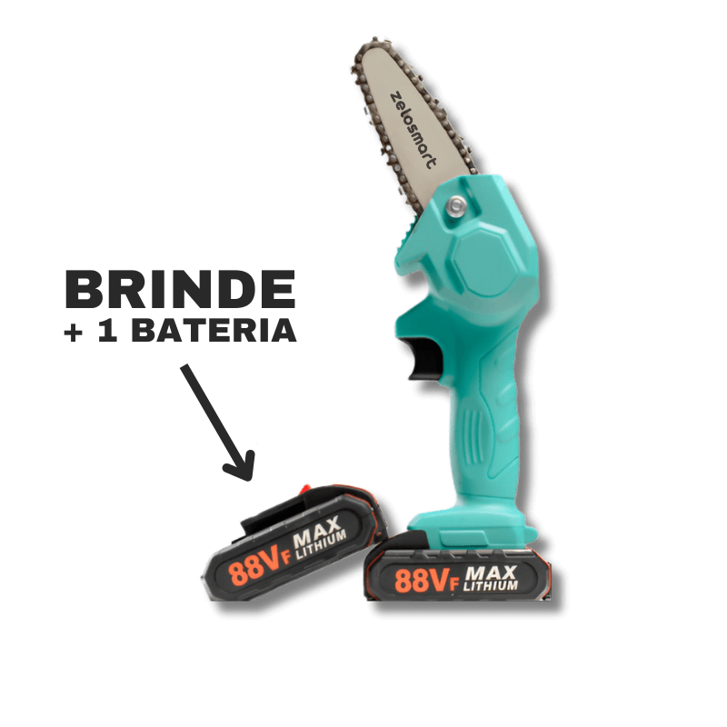 Motosserra Portátil Zmart + 1 Bateria Externa Brinde