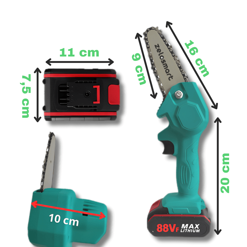 Motosserra Portátil Zmart + 1 Bateria Externa Brinde