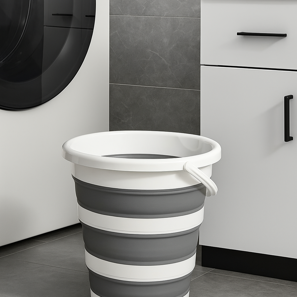 Balde Dobrável de Silicone 10L – Praticidade, economia de espaço e versatilidade