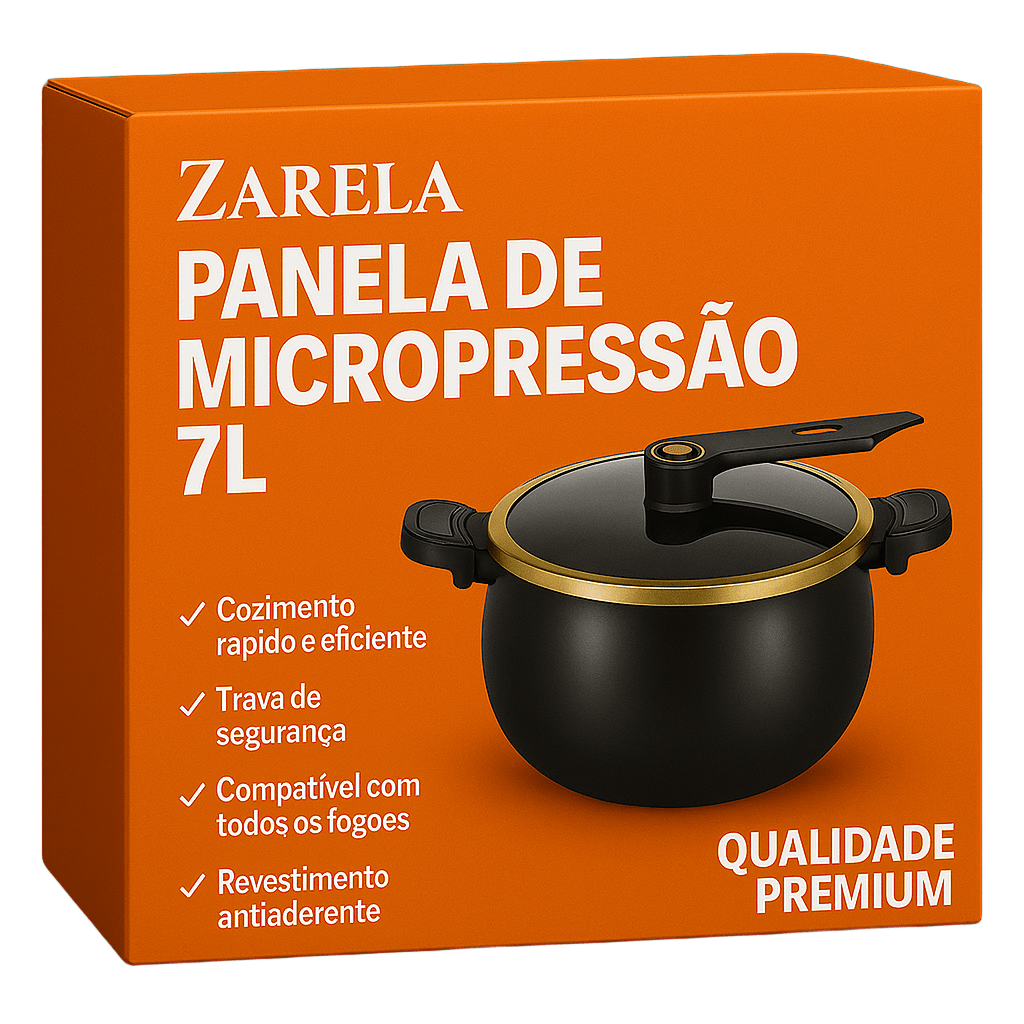 Panela de Micropressão Premium Zarela® – Prática, Antiaderente e Antiexplosiva