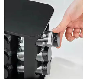 Suporte Giratório de Temperos Inox – Organização, elegância e praticidade na sua cozinha