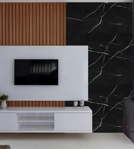Revestimento Mármore Preto Porcelanato Flexível 2m X 1m