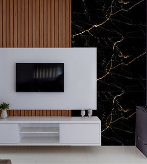 Revestimento Mármore Preto Porcelanato Flexível 2m X 1m
