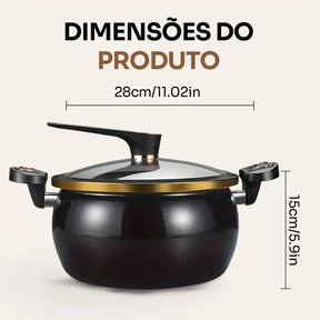 Panela de Micropressão Premium Zarela® – Prática, Antiaderente e Antiexplosiva