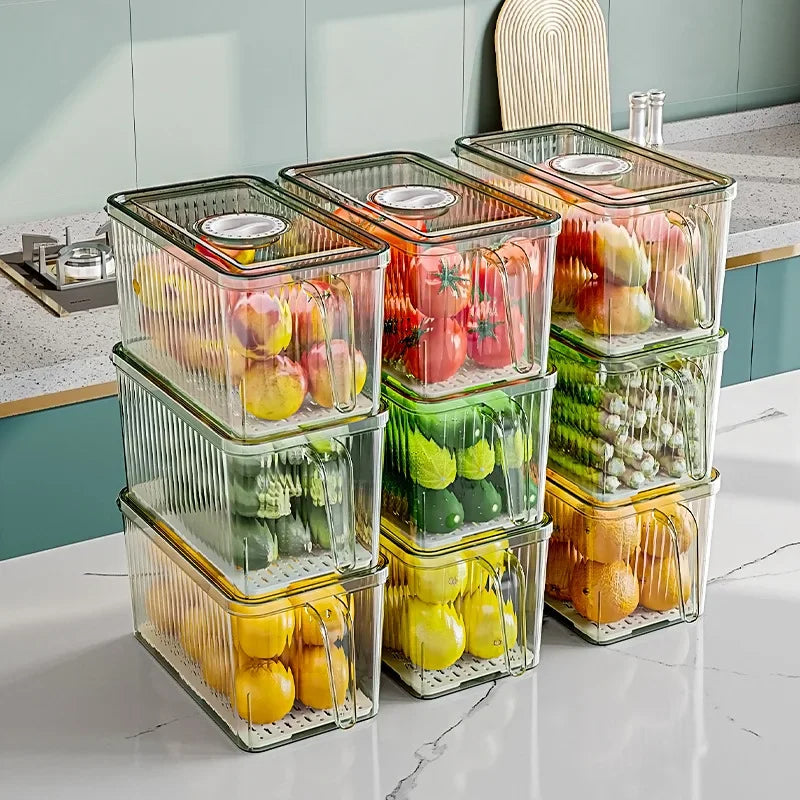 Kit com 9 Potes Organizador de Geladeira